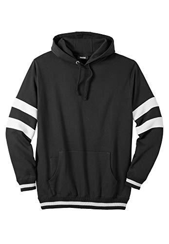 KingSize Men's Big & Tall KingSize Coaches Collection Colorblocked Pullover Hoodie - Big - 2XL, Black