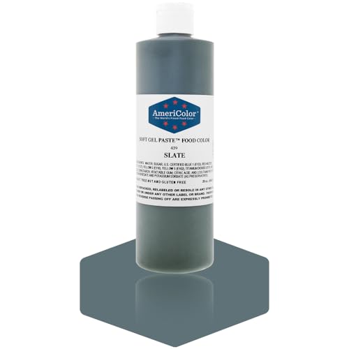 AmeriColor, Slate, 13.5 Ounce Bottle, Soft Gel Paste Food Color