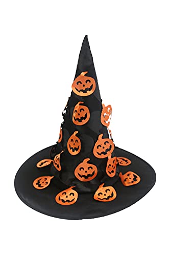 Chapeau de sorcière d'Halloween avec décoration à suspendre (Chapeau Noir / Citrouille Orange) Cover