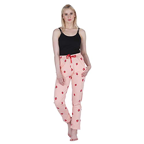Image of Women's Cotton Printed Night Pyjama with Two Pockets