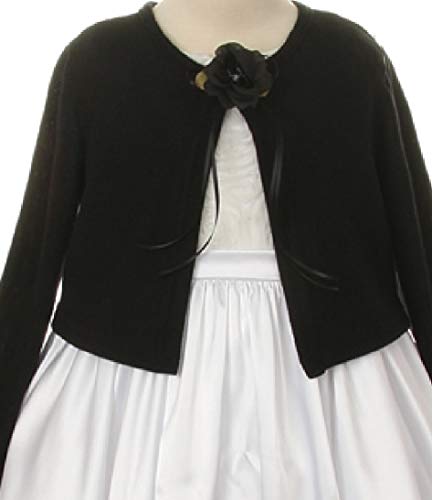 Little Girls Faux Cashmere Sweater Flower Girl Bolero Jacket Cover 2-12