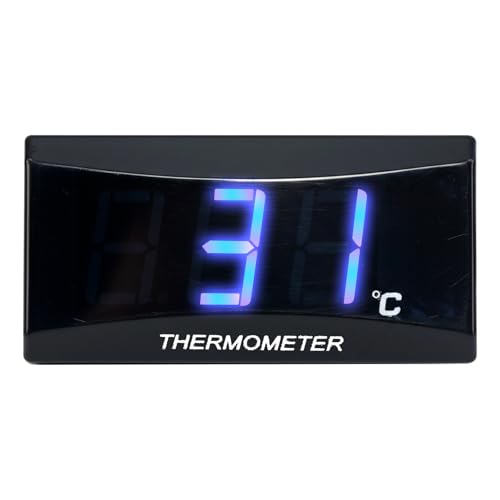 Riloer Termómetro digital moto, termómetro digital para motocicleta, instrumento medidor de temperatura del agua, luz azul para motos de competición y scooters, M10