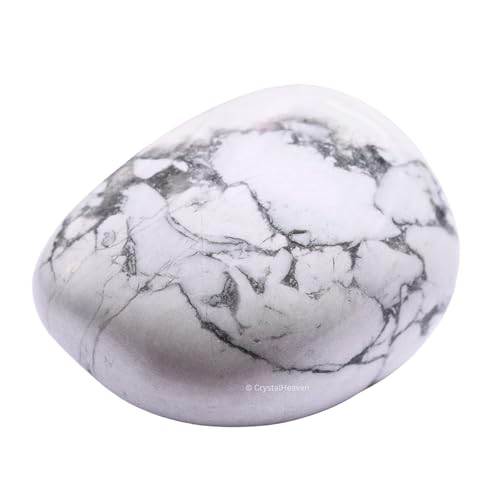Image of Certified Howlite Crystal Healing Tumbled Stone, Natural Polished Crystals for DIY Crafts, Manifestation, Meditation, Pooja Feng Shui and Reiki Healing (30 Grams)