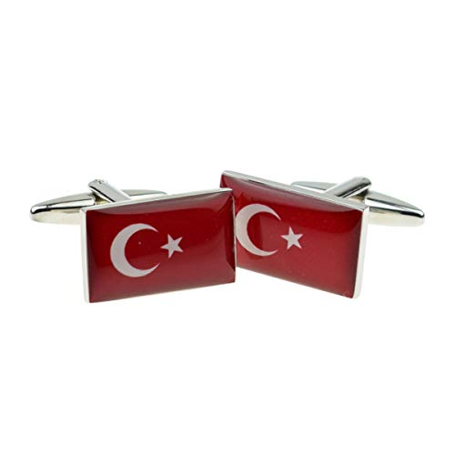 Mancuernillas para hombre bandera Turquía un tamaño miniatura 1