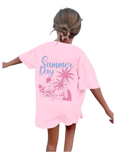 Image of SOLY HUX Girl's Short Sleeve Graphic Tees Crew Neck Beach Tops Casual Summer T-Shirts