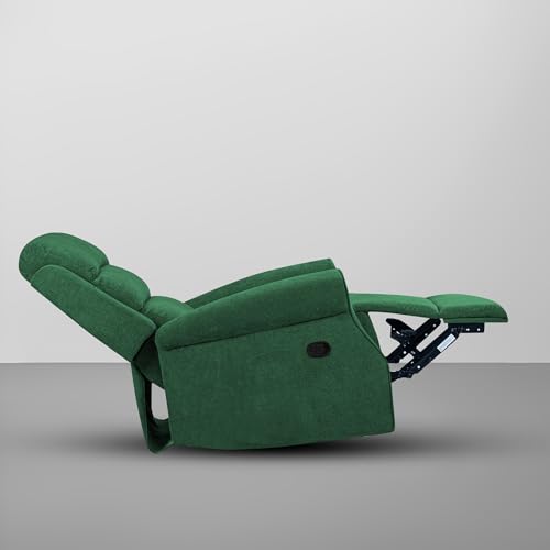 Image of CASALIVING Avalon Comfy Fabric Single Seater Recliner Chair, Recliner Sofa for Relaxing, Recliner Chair for Home Relax (Green) | Premium Fabric Sofa