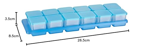 Kigima Mini-Gefrierdosen 12x0,03L Blau inkl. Halternung – Vorratsdosen mit Deckel luftdicht – Frischhaltedosen mit Deckel – Aufbewahrungsbox Küche für Mealprep & Organisation – Austrian Quality