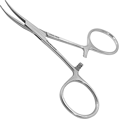 Mosquito Hemostat Locking Forceps 3.5 Inches, Curved Stainless Steel - Multipurpose Ideal Hemostats for Nurses, Fishing Forceps, Crafts and Hobby