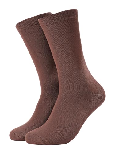 Forony Mens Dress Socks Size 8-13 Anti Odor Combed Cotton Brown