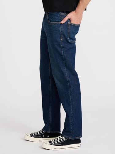 EXPRESS Men’s Loose Fit Stretch Jeans – Relaxed 5-Pocket Flex Denim – Dark Wash2