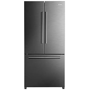 Galanz GLR18FS5S16 French Door Refrigerator with Installed Ice Maker and Bottom Freezer Adjustable Electrical Thermostat Control, Frost Free, Energy Star Certified, Stainless Steel, 18 Cu Ft