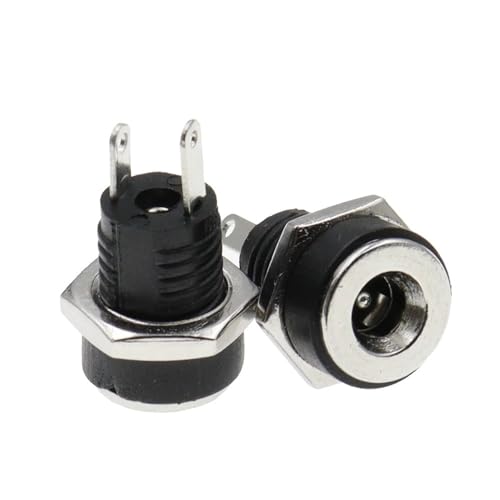 Conector hembra CC resistente al agua de 12V y 3A para montaje en panel seguro, 10 unidades