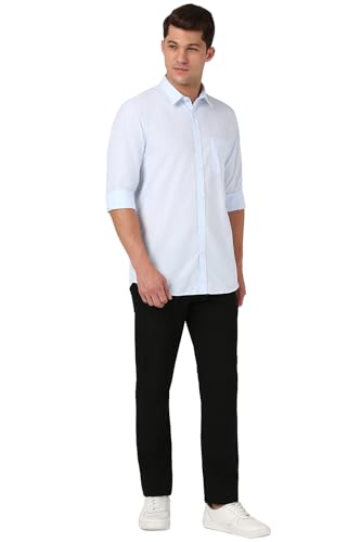 Image of Peter England Men Cotton Slim Fit Stripe Shirt