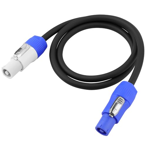 Stage Light PowerCON Cable, 3 Pin 16AWG AC PowerCon Connector Cord Input to Output, 20A Power Extension Cord for Outdoor Stage Lighting Series-1M/3.28FT