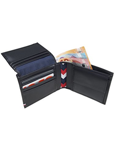 Image of Tommy Hilfiger Selvedge Emboss Cc Flap Coin, Men's Wallet, Black, 2.5x10x13.5 cm (B x H T)