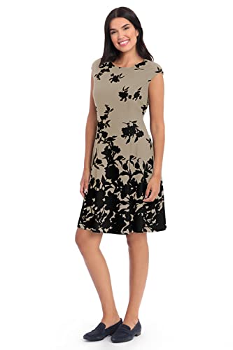 Image of London Times Womens Dresses Cap Sleeve Fit and Flare - Elegant Summer Cocktail Graduation Garden Party Wedding Guest Dress