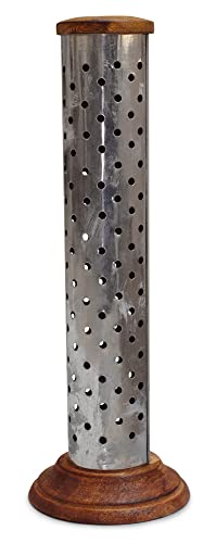 Räucherstäbchenhalter | Räucherstäbchenständer | Vierstabhalter | handgeschnitztes Lochdesign | Aschenfänger | 25,4 cm | Heimduft | Aromatherapie Meditation Pooja Yoga | Wohnaccessoires | Geschenk Cover