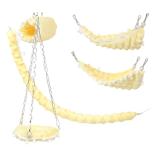 小さなペットの吊りベッド毛皮のようなおもちゃハムスターとドロートンのためのガービルの隠れ家のおもちゃ睡眠ハンモックスイング小さなペットハンモックベッド