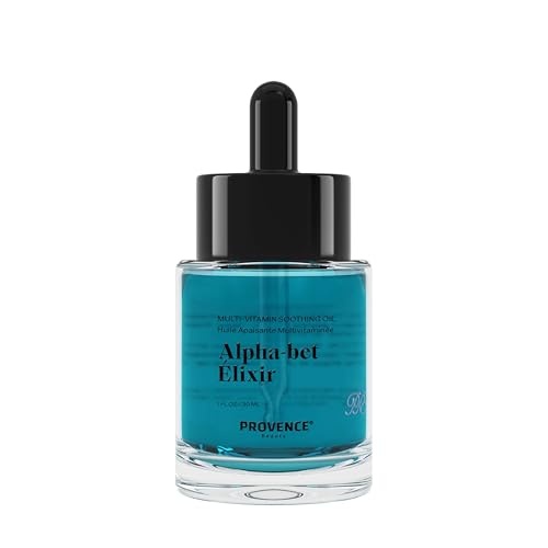 Provence Beauty Alpha-bet Élixir Multi-Vitamin Soothing Facial Oil – Hydrating Face Oil with 1% Bakuchiol, Vitamin C, Panthenyl Triacetate & Vitamin E – Brightens, Smooths & Restores Skin – 1 fl oz