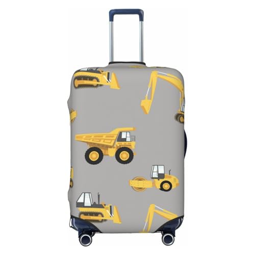 Construction Trucks Print Luggage Suitcase Covers Elastic Washable Luggage Protector Luggage Covers For Suitcase