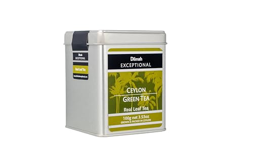 Dilmah Exceptional Ceylon Green Tea Loose Leaf Caddy, 100 Grams