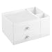 iDesign Office Supplies Desk Organizer, for Staplers, Pens, Markers, Highlighters, Tape - 2 Drawers, White