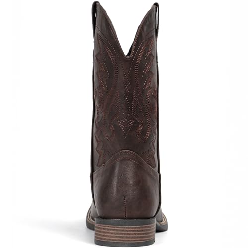 Image of IUV Cowboy Boots For Men with Wide Square Toe Western Retro Boot