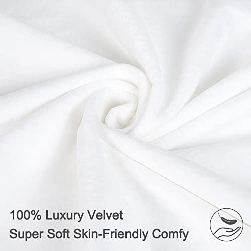 Phf Truly Velvet Throw Pillow Covers, 18"X18", No Insert, 2 Pack Color Gradient Cushion Covers, Ultra Soft Cozy Square Covers Shell For Luxurious Home Decorative, No Shedding, No Pilling, White #TOP3