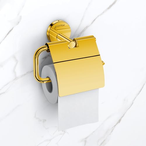 Image of Plantex 304 Grade Stainless Steel Toilet Paper Roll Holder for Bathroom /Toilet Paper Holder /Tissue Paper Roll Holder for Bathroom Accessories - Oreo (Gold)