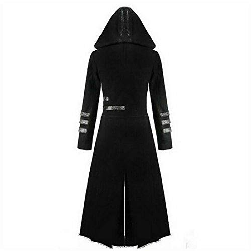Darkrock Prime Quality Scorpion Men's Hooded Trench Coat Long Jacket Red/Black Gothic Steampunk2