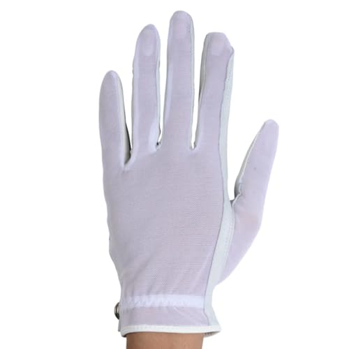 Solar Tan Women’s Golf Glove – Uv Filter Fabric With Spf 10 Protection For Even Tan – Breathable, Lightweight &Amp; Stylish For Left For Right Handed Lady Golfers, Small/White