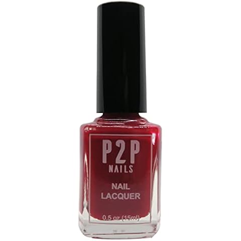 P2P Nails Red Nail Lacquer - Non Chip Quick Dry Nail Gel - All Season Nail Polish - Salon Quality Nail Polish - Natural Shine (Classic) Cover