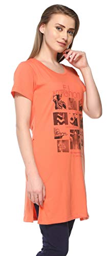 Image of In Love Women's Printed Cotton Plus Size Longline T-Shirt Half Sleeve with Pockets Pack of 2