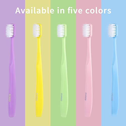 SUREE Extra weiche Zahnbürste für empfindliche Zähne und Zahnfleisch (5 Stück), ultraweiche Zahnbürste mit 10000 Mikro-Nano-Borsten für Erwachsene und ältere Menschen – Bild 3