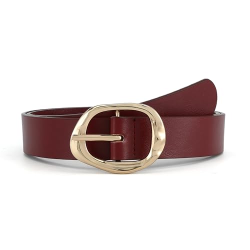 Image of Earnda Women Leather Belt for Jeans Dresses Fashion Buckle Waist Belts