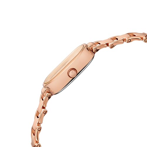 Image of Shocknshop Elegant Rectangular Ladies Rose Gold Analog Metal Strap Solid Link Strap Watch for Woman -WCH176
