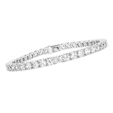 Diamond2Deal 14k White Gold Round Cut Lab Grown Diamond Tennis Bracelet (3 ct, Color-D, Clarity- VS) 7'