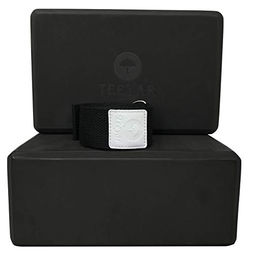 Teeyar Yoga Block 2 Pack 4" or 3"  & Strap