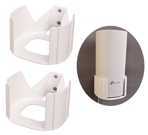 Image of makerV Wall Mount Bracket for TP-Link Deco M4, E4, S7 Mesh WiFi Router, with Cable Management, Pack of 2