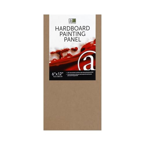 Art Advantage Hardboard Painting Panel 6x12 – MDF Art Board for Artists, Durable Hardboard Panel, Smooth Surface Wood Board for Acrylic, Oil, and Mixed Media Painting