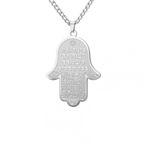 Colgante de la mano de Hamsa amuleto judío con estrella de David un regalo con significado