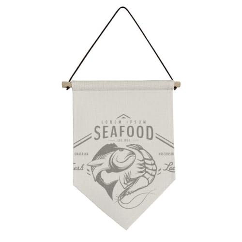 Drapeau en toile poisson et fruits de mer idéal pour embellir votre cuisine d'été