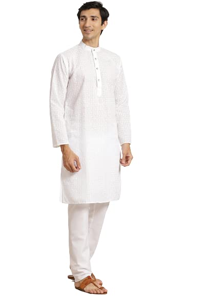 Image of SOJANYA (Since 1958) Men's Silk Blend Dark Green Kurta & Silk Blend Nehrujacket With Off White Churidar Pyjama Set