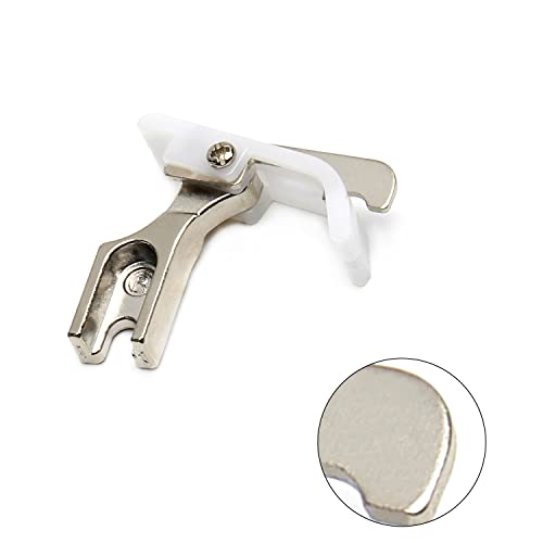 Image of Othmro #TSP-18 Presser Feet 1 /8in Industrial Sewing Machine Presser Feet Hinged Sewing Presser Foot Compensating Raising Foot with Right Guide for Single Needle Industrial Sewing Machines White Silver