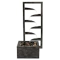 7-Tier Outdoor Water Fountain - Modern Industrial Concrete/Metal Electric Cascading Waterfall with Pump and Decorative Stones by Pure Garden (Gray)