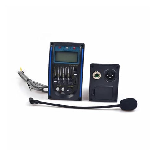 アコースティックギターのピックアップアクセサリー 5バンドアコースティックギタープリアンプEQイコライザーピックアップチューナーシステム、アコースティックギター用マイクピックアップ付き