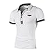 Produktbild Btruely Herren T Shirt Kurzarm Hemden Herren Slim Fit Shirt Freizeit Polo Shirt Brief Shirt Herren Kurzarm Sport Tee Männer T Shirt Kurzarmhemde Tops (Asia Größe L, Weiß)