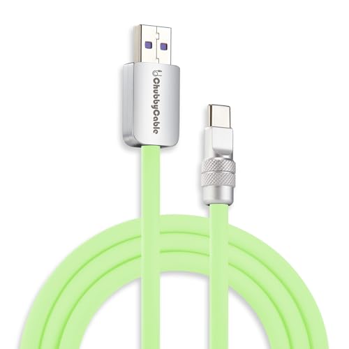 Image of chubbycable Chubby 2.0 Fast Charging Cable Durable Soft Silicone USB C Cable 120W Extra Thick Phone Charger Cord Data Transfer Cord, Mint Green, USB-A to Type-C, 16.4 FT