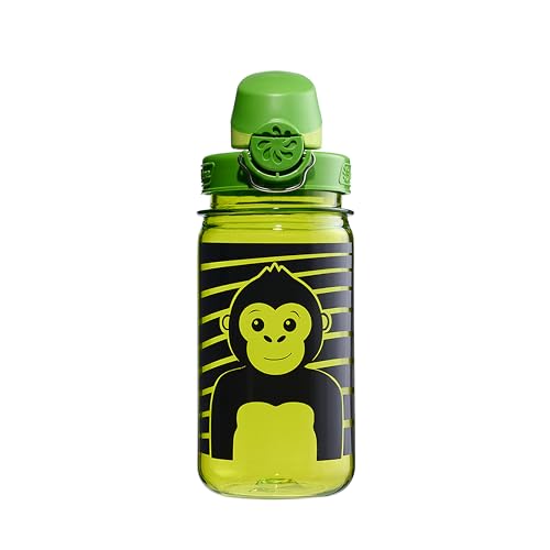 Image of Nalgene Kids' 12 oz On The Fly Lock-Top Water Bottle, Green Monkey