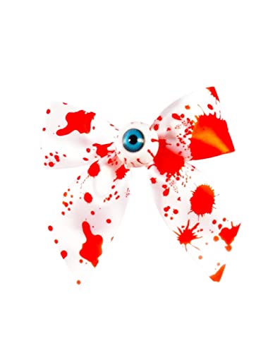 Pinza Halloween Blood Bow Clips Hallowmas Eyeball Bowknot Pin Halloween Bloods Hair Bow BHWH05 (A1-Blood Bow)